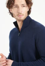 Navy cashmere trucker sweater | Men's and Women's Apparel | E-International Market 1