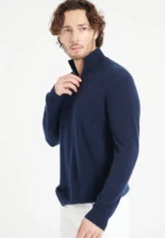 Navy cashmere trucker sweater | Men's and Women's Apparel | E-International Market 3