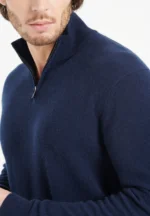 Navy cashmere trucker sweater | Men's and Women's Apparel | E-International Market 4